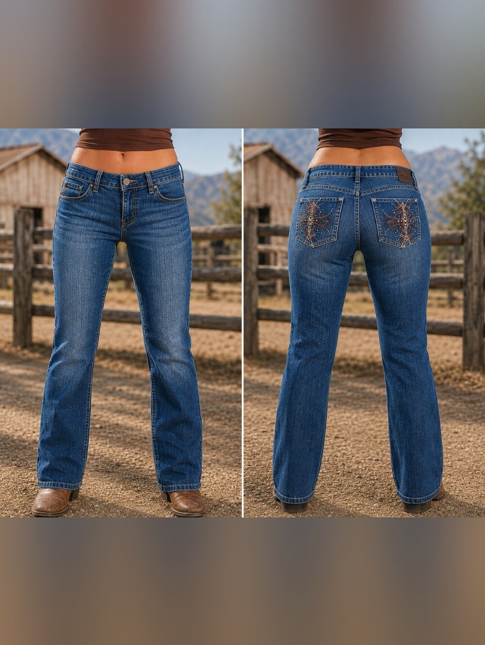 JAG Jeans Straight Leg Jeans Size 8 Vintage Y2K Western Embellished Rocker